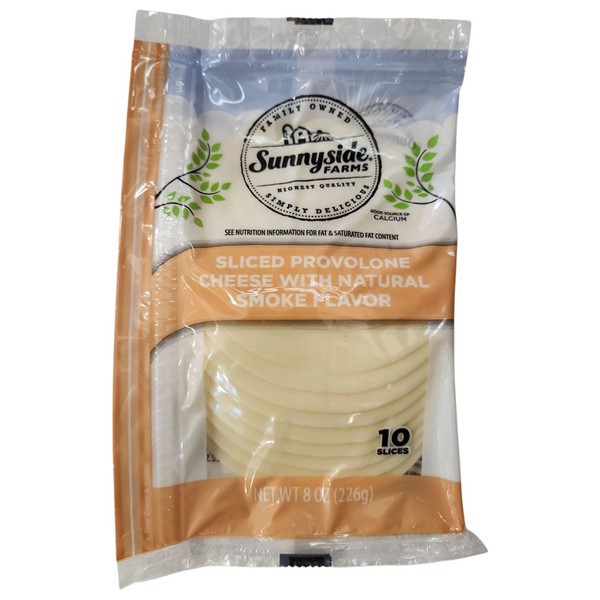 slide 1 of 1, Sunnyside Farms, Sliced Cheese, Smoked Provolone, 8 oz