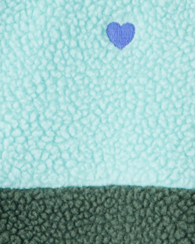 slide 2 of 3, Oshkosh Girls Microfleece Long-Sleeve Zip-Up Jacket - Green/Blue Green 5, 1 ct