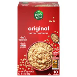 Food Club Original Instant Oatmeal - 10 ct