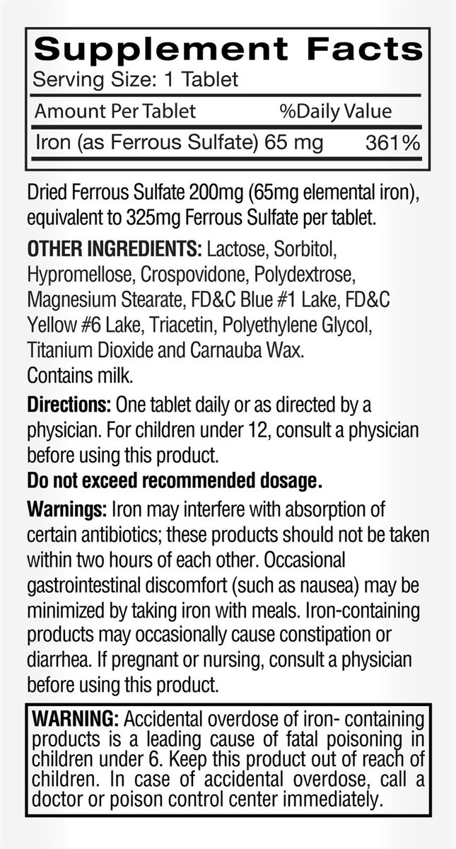 slide 4 of 7, Feosol Iron Ferrous Sulfate High Potency Original Tablets, 120 ct