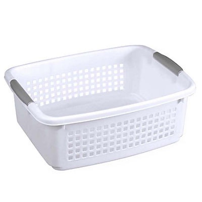 slide 1 of 1, Starplast White Stacking Basket with Handle, LG