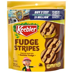 Ferrero Keebler Fudge Stripes Treat Size Cookies Resealable Bag 8 oz