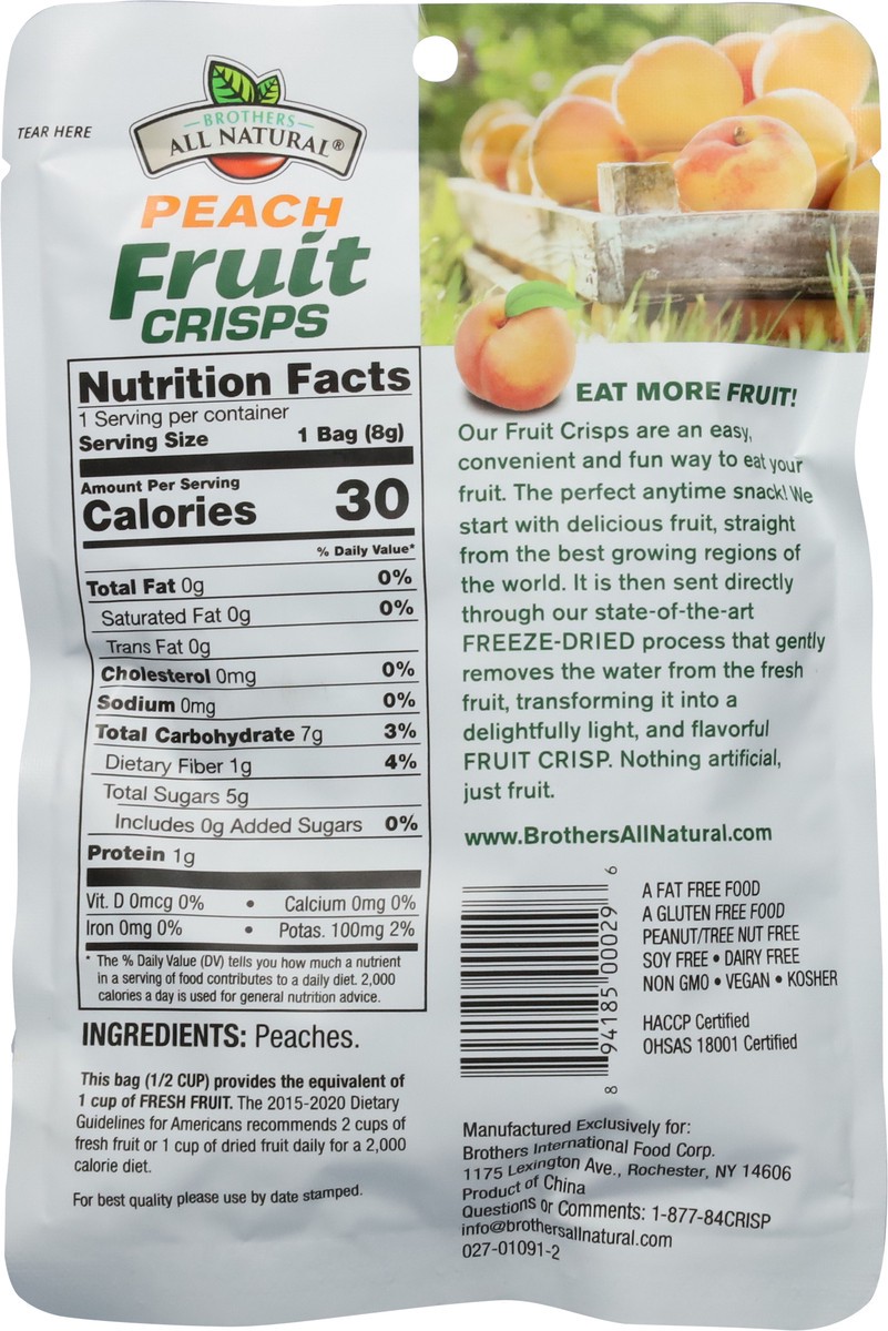 slide 8 of 9, Brothers All Natural Freeze Dried Peach Fruit Crisps 0.28 oz, 0.28 oz