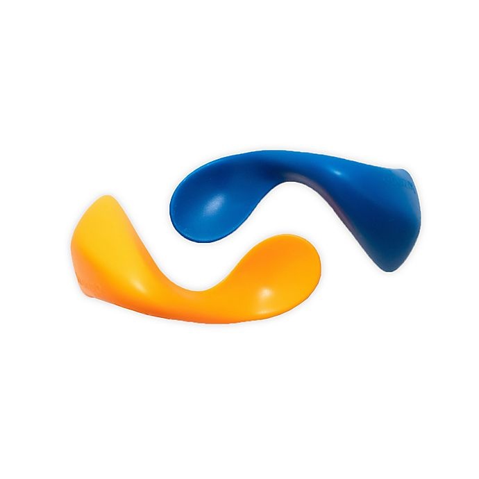 slide 1 of 5, Kizingo Toddler Spoons - Blue/Orange, 2 ct