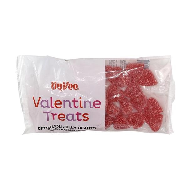 slide 1 of 1, Hy-Vee Cinnamon Jelly Hearts, 8 oz