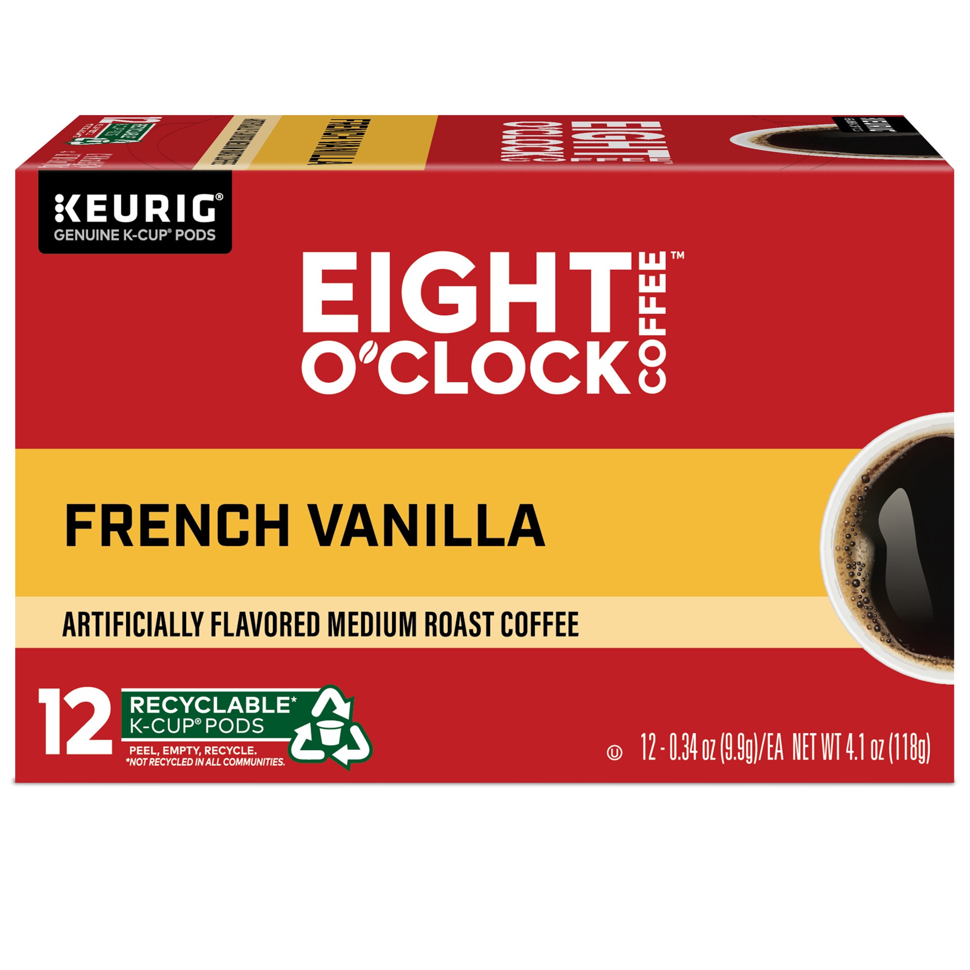 slide 7 of 10, Eight O'Clock Coffee K-Cup Pods Medium Roast French Vanilla Coffee 12 - 0.34 oz Pods, 12 ct