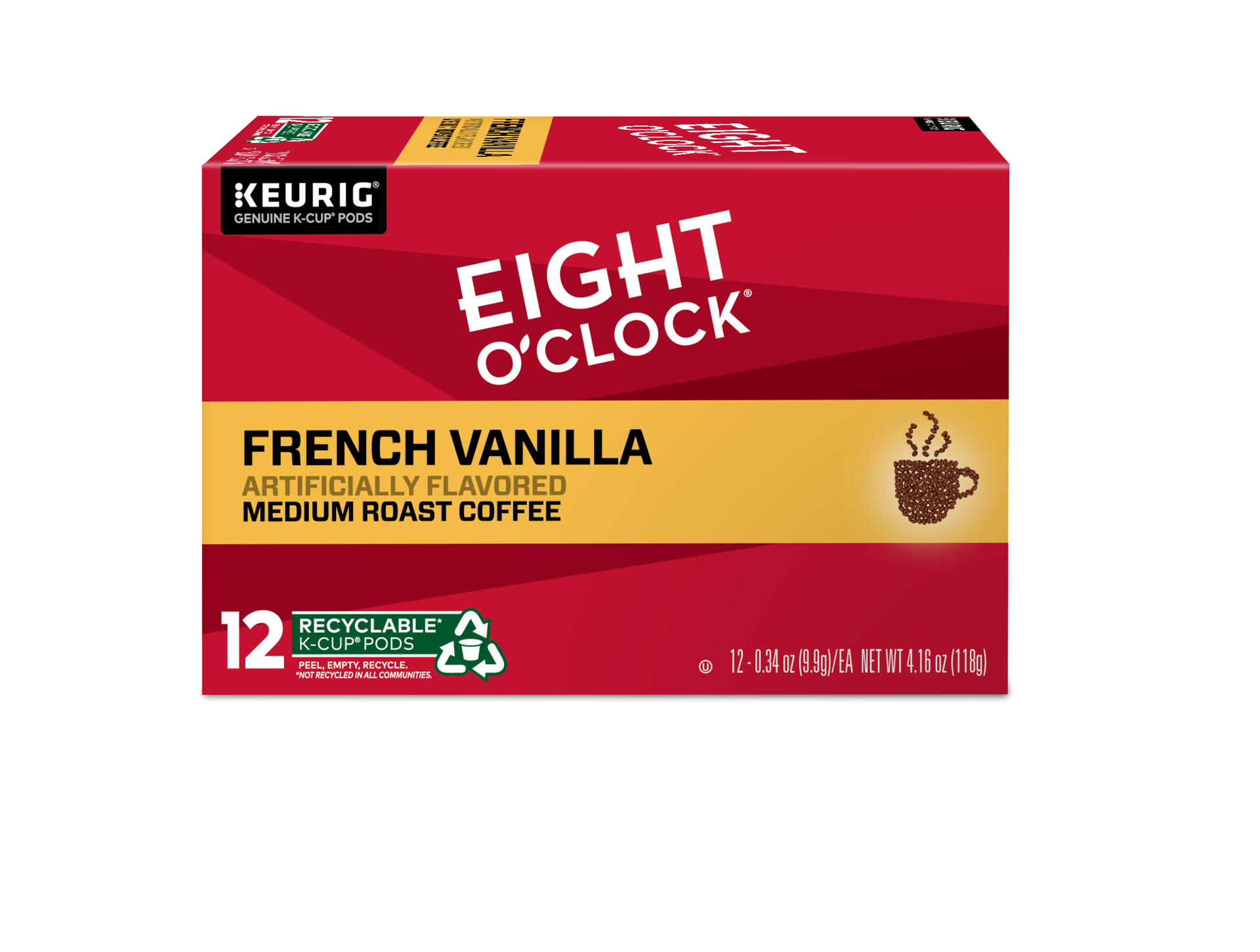 slide 9 of 10, Eight O'Clock Coffee K-Cup Pods Medium Roast French Vanilla Coffee 12 - 0.34 oz Pods, 12 ct
