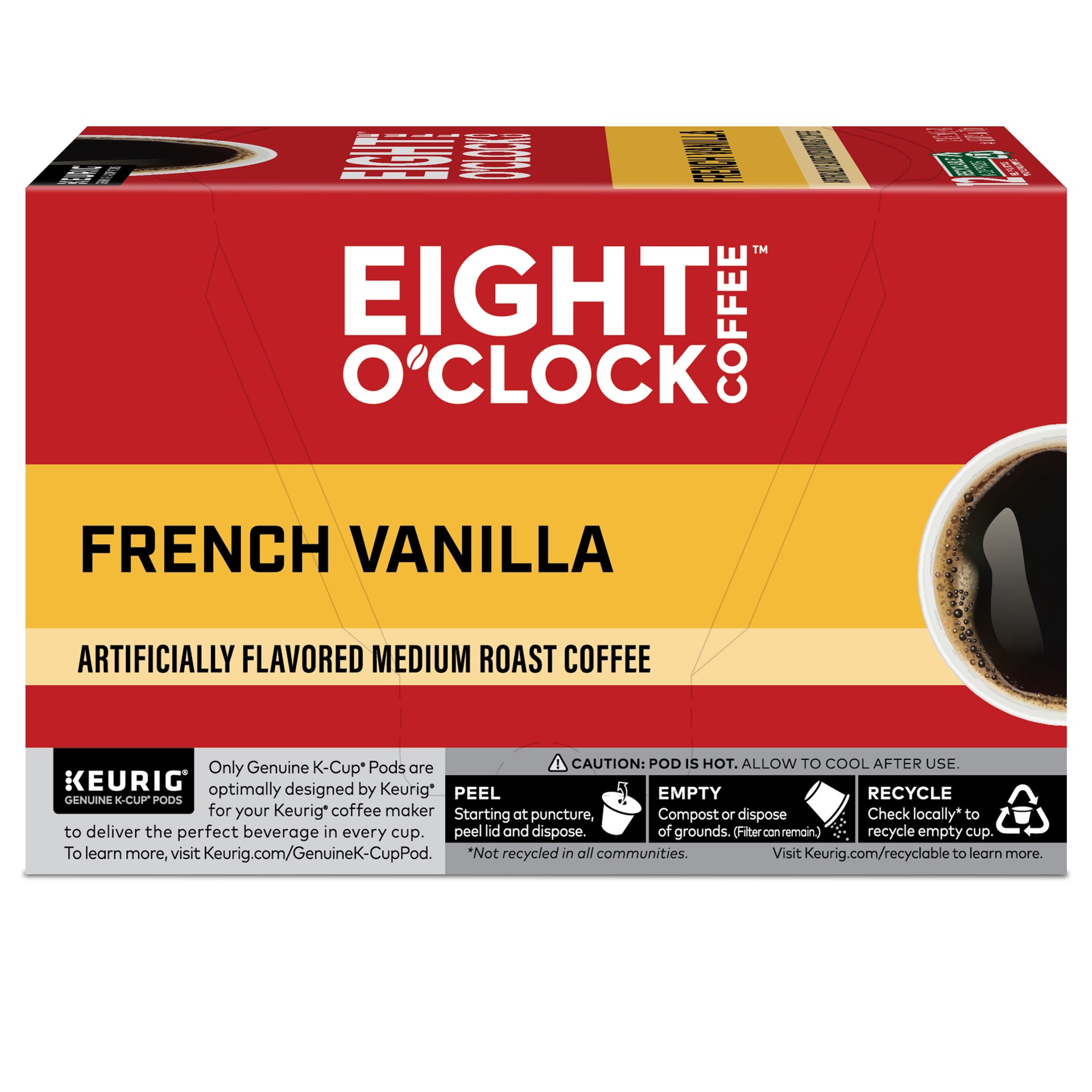 slide 5 of 10, Eight O'Clock Coffee K-Cup Pods Medium Roast French Vanilla Coffee 12 - 0.34 oz Pods, 12 ct