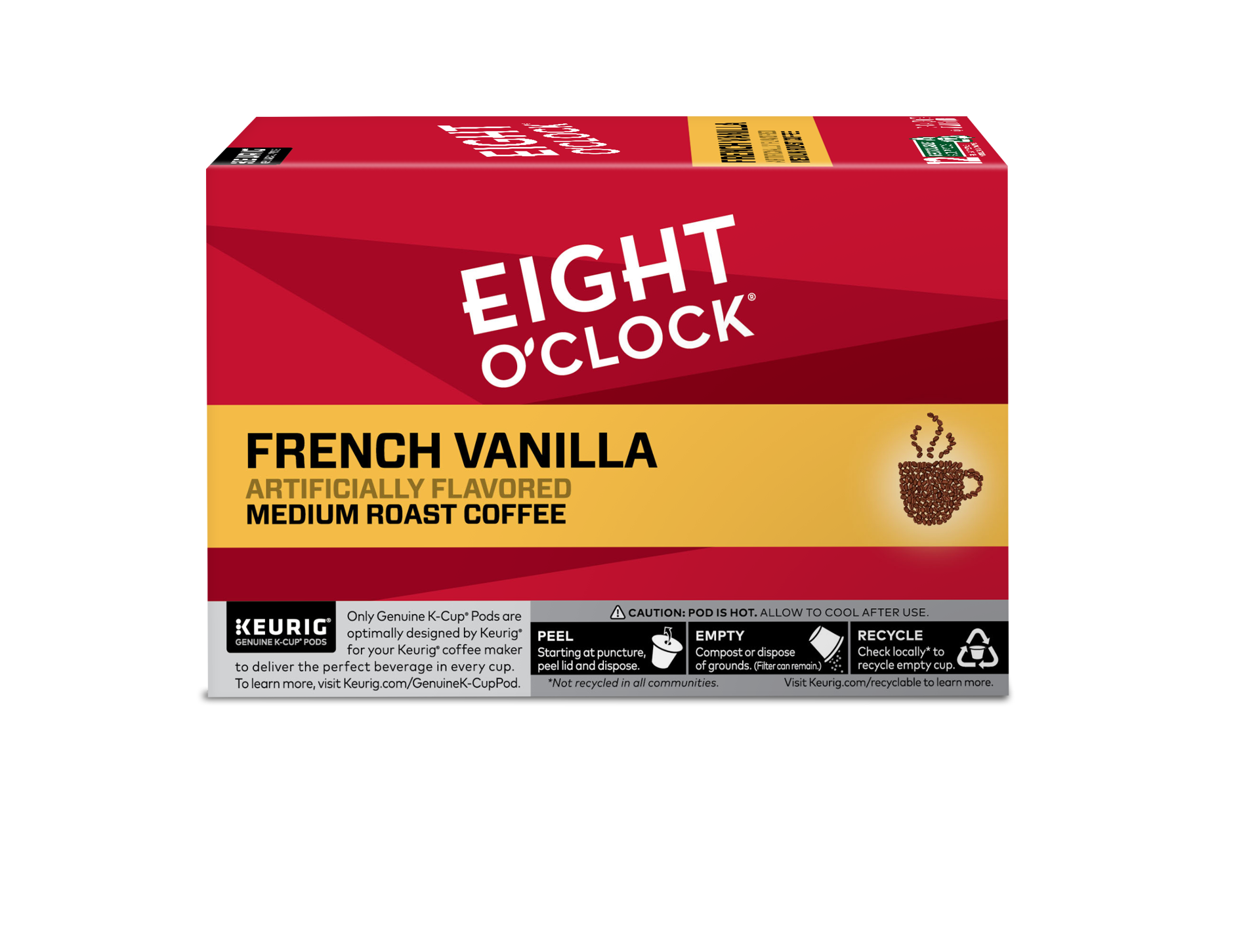 slide 4 of 10, Eight O'Clock Coffee K-Cup Pods Medium Roast French Vanilla Coffee 12 - 0.34 oz Pods, 12 ct