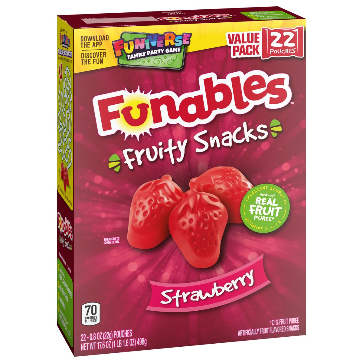 slide 4 of 9, Funables Strawberry Fruity Snacks 22 - 0.8 oz Pouches, 22 ct