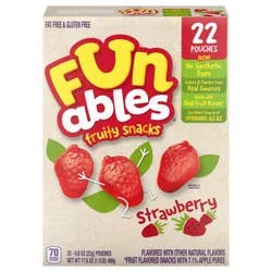 Funables Strawberry Fruity Snacks 22 - 0.8 oz Pouches