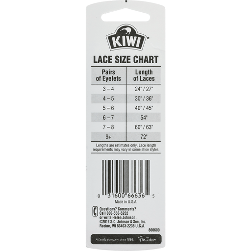 KIWI Kids Sport Flat White Laces 36 in Shipt