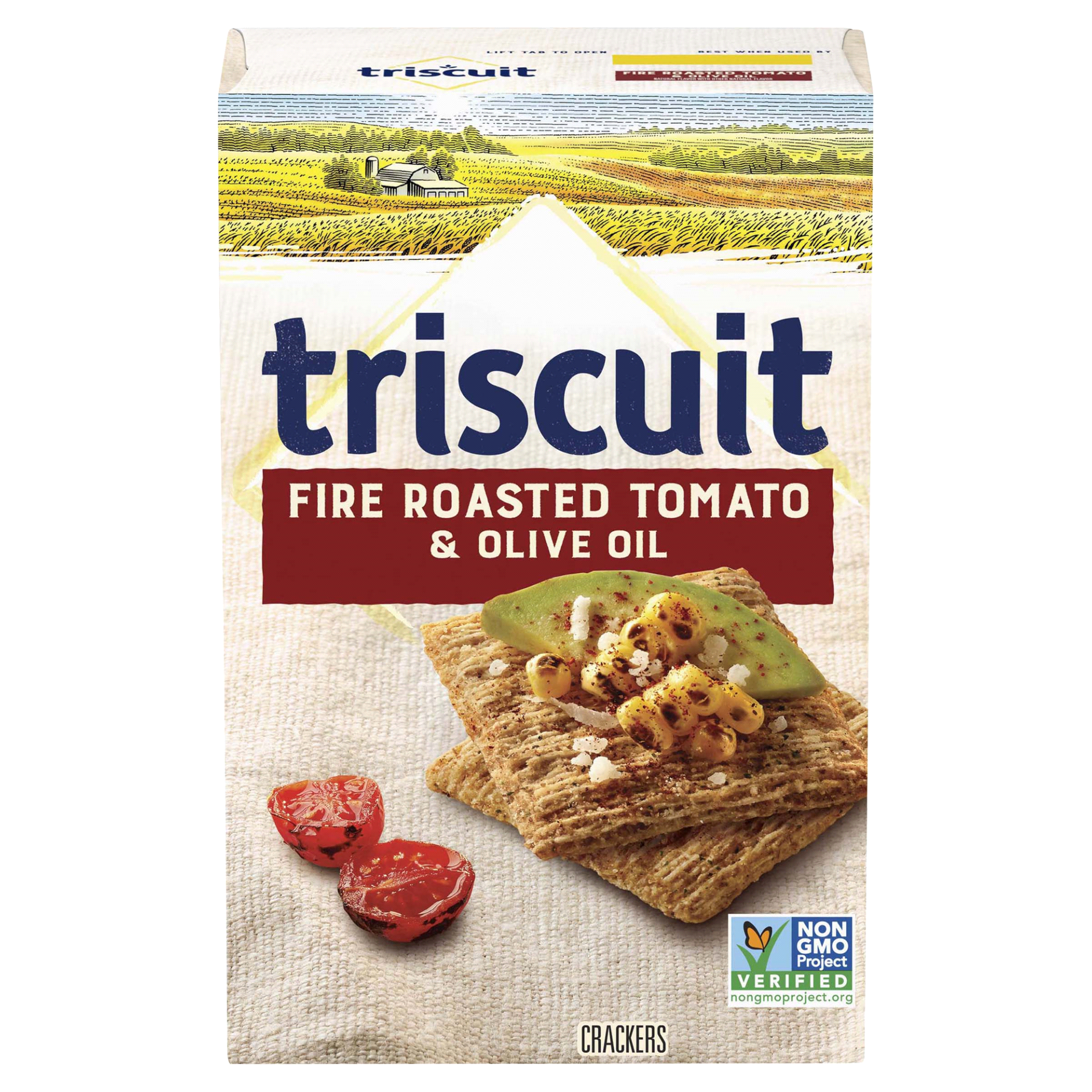 slide 1 of 1, Triscuit Crackers Fire Roasted Tomato & Olive Oil, 9.5 oz