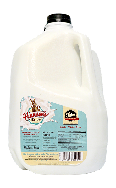 slide 1 of 1, Hansen's Dairy Skim Milk Gallon, 1 gal