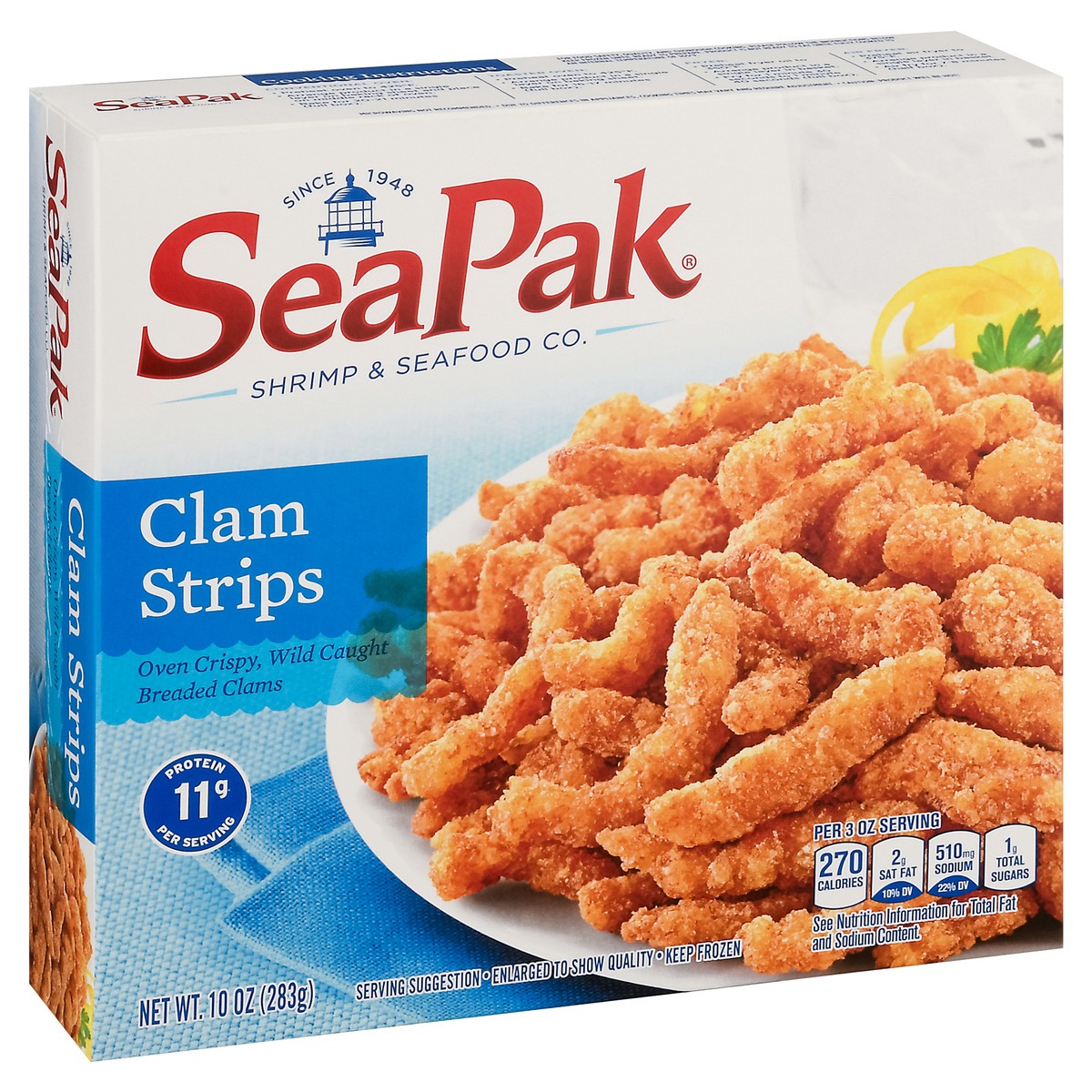 slide 2 of 9, SeaPak Golden Crispy Wild Caught Clam Strips 10 oz, 10 oz