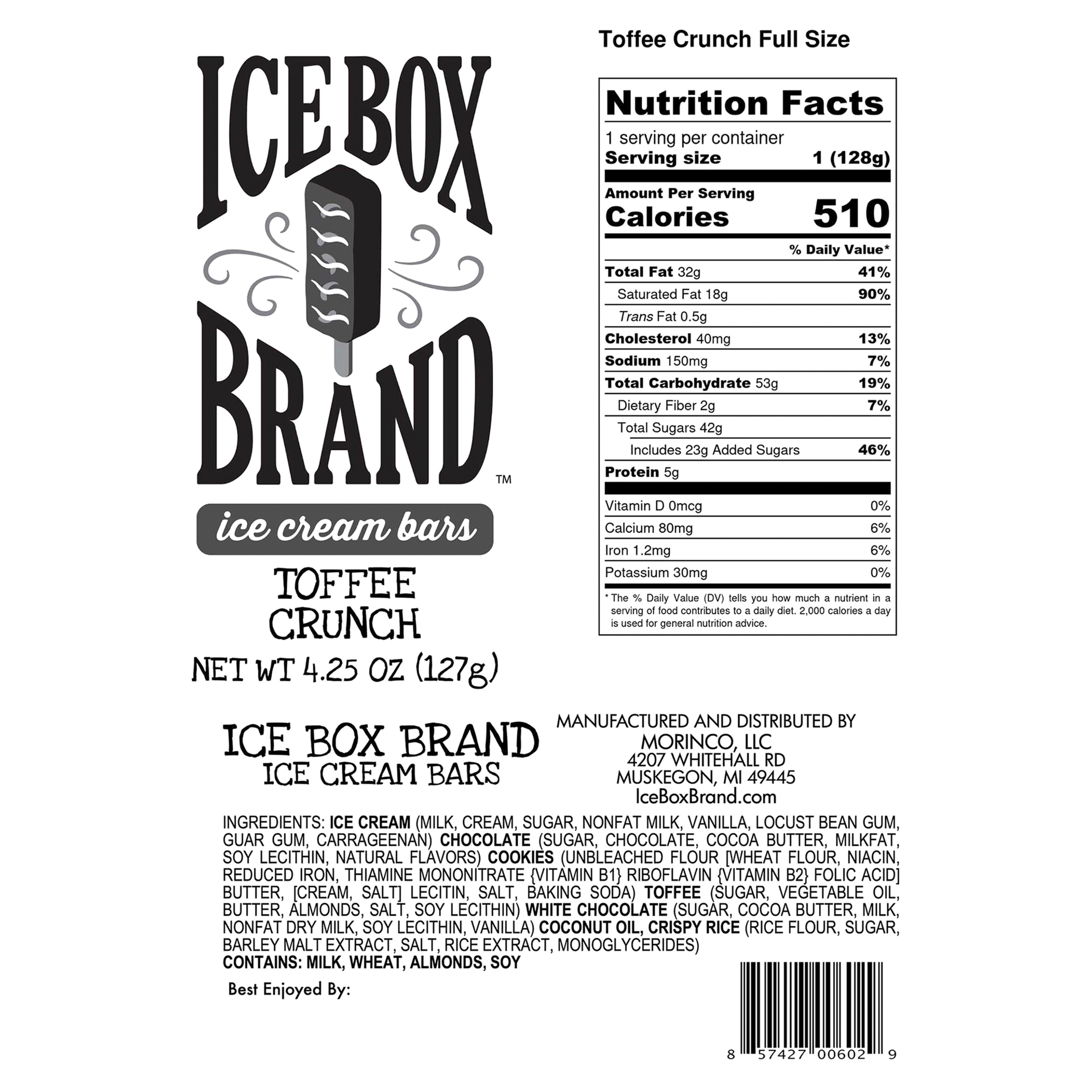 slide 2 of 5, Ice Box Brand Morinco Toffee Crunch Full Size, 4.25 oz