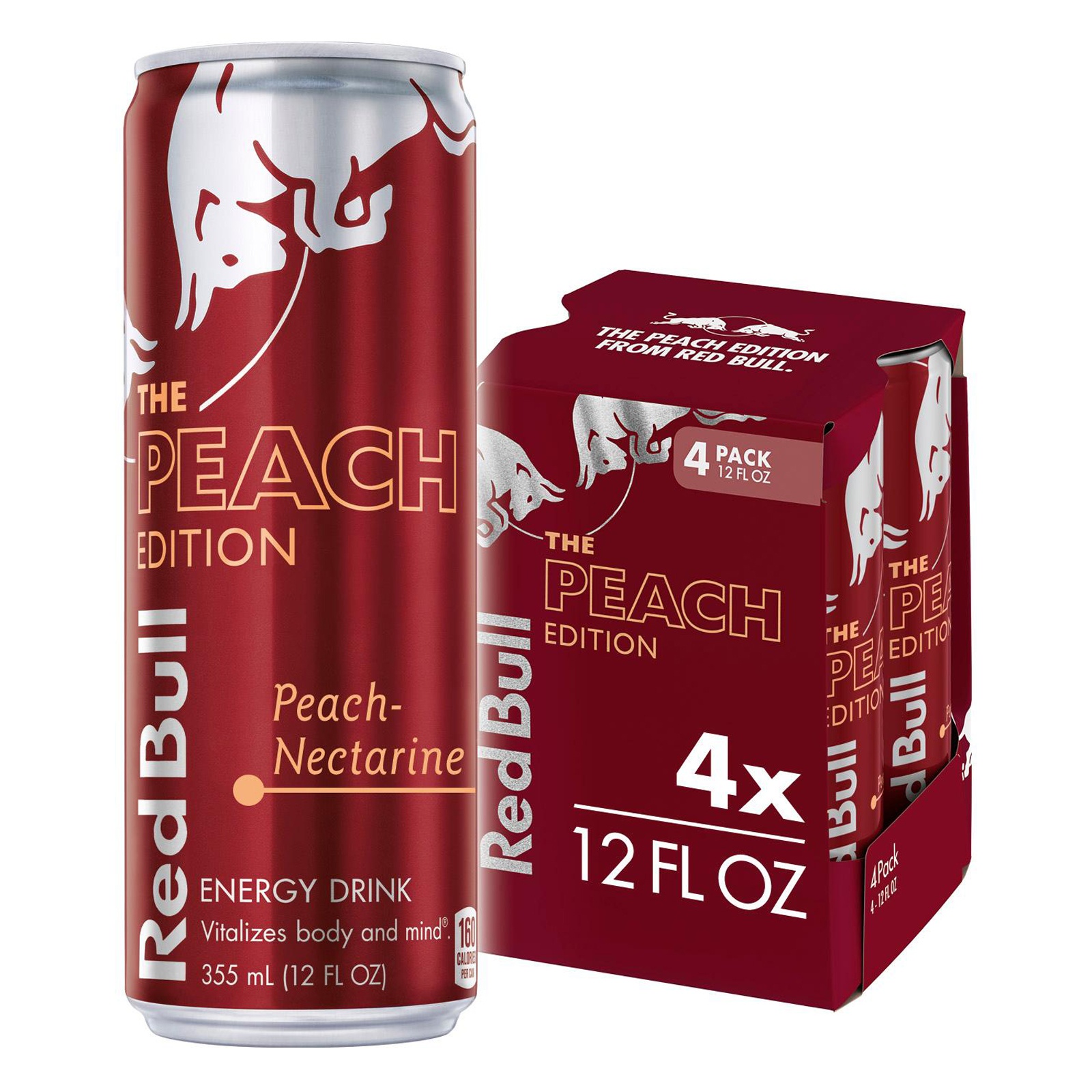 Red Bull Peach Edition Energy Drink 4 ct; 12 fl oz Shipt