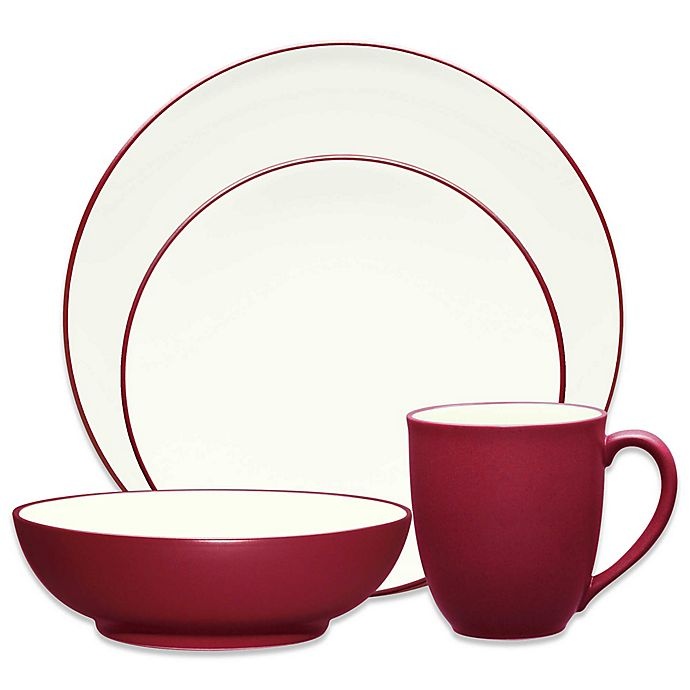 slide 1 of 2, Noritake Colorwave Coupe Place Setting - Raspberry, 4 ct
