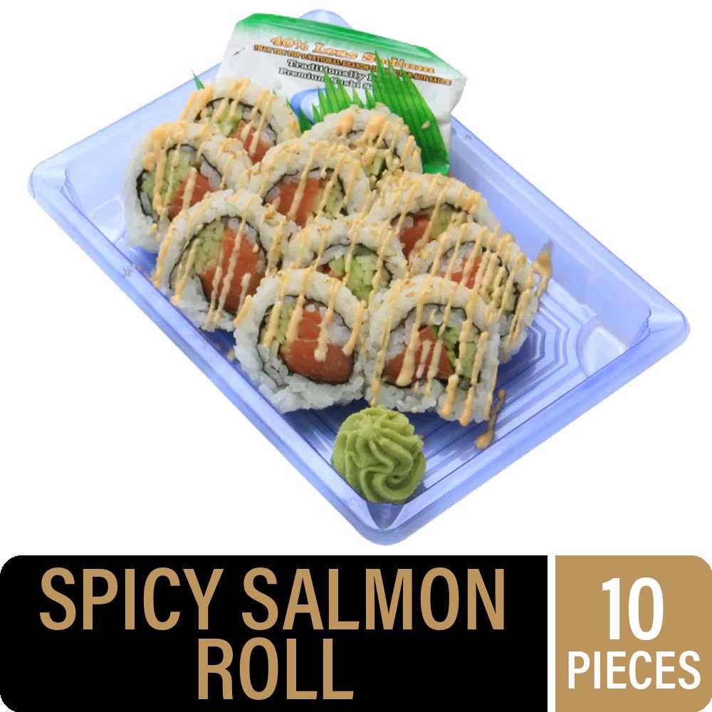 slide 1 of 1, Private Selection Spicy Salmon Sushi Roll by Zenshi, 10 pc, 10 ct