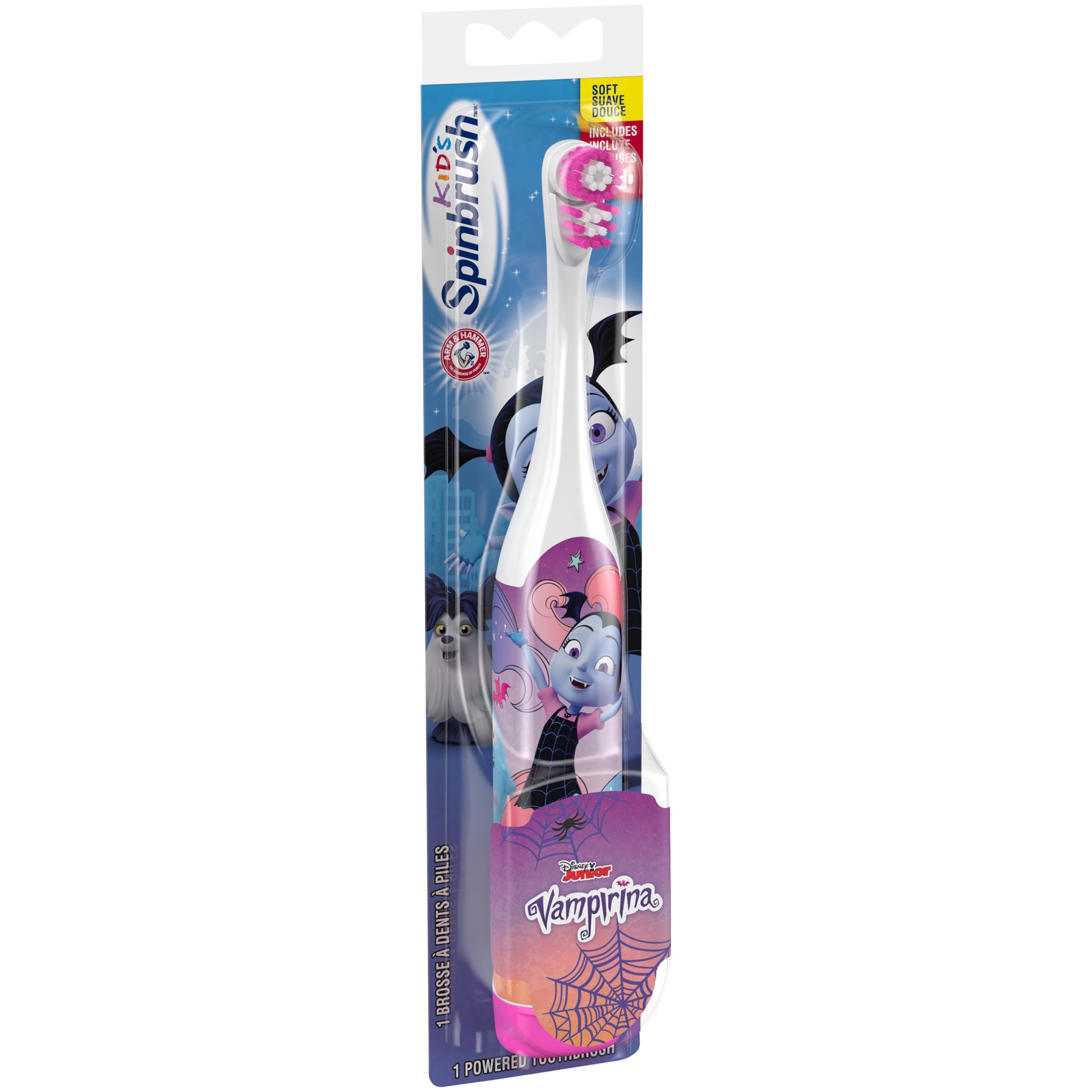 slide 3 of 4, Spinbrush ARM & HAMMER Kid's Spinbrush Vampirina, 1 ct