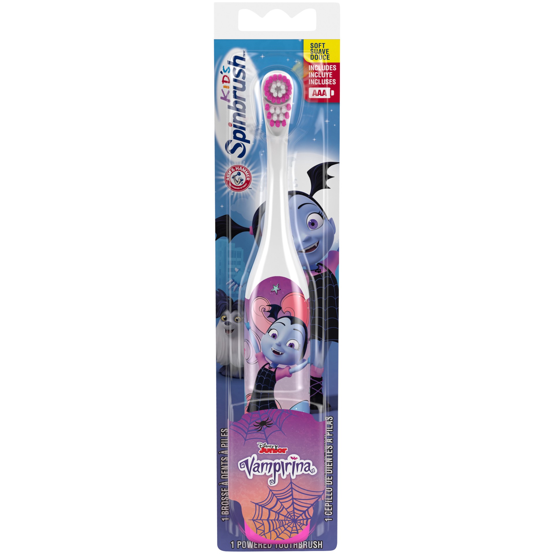 slide 1 of 4, Spinbrush ARM & HAMMER Kid's Spinbrush Vampirina, 1 ct