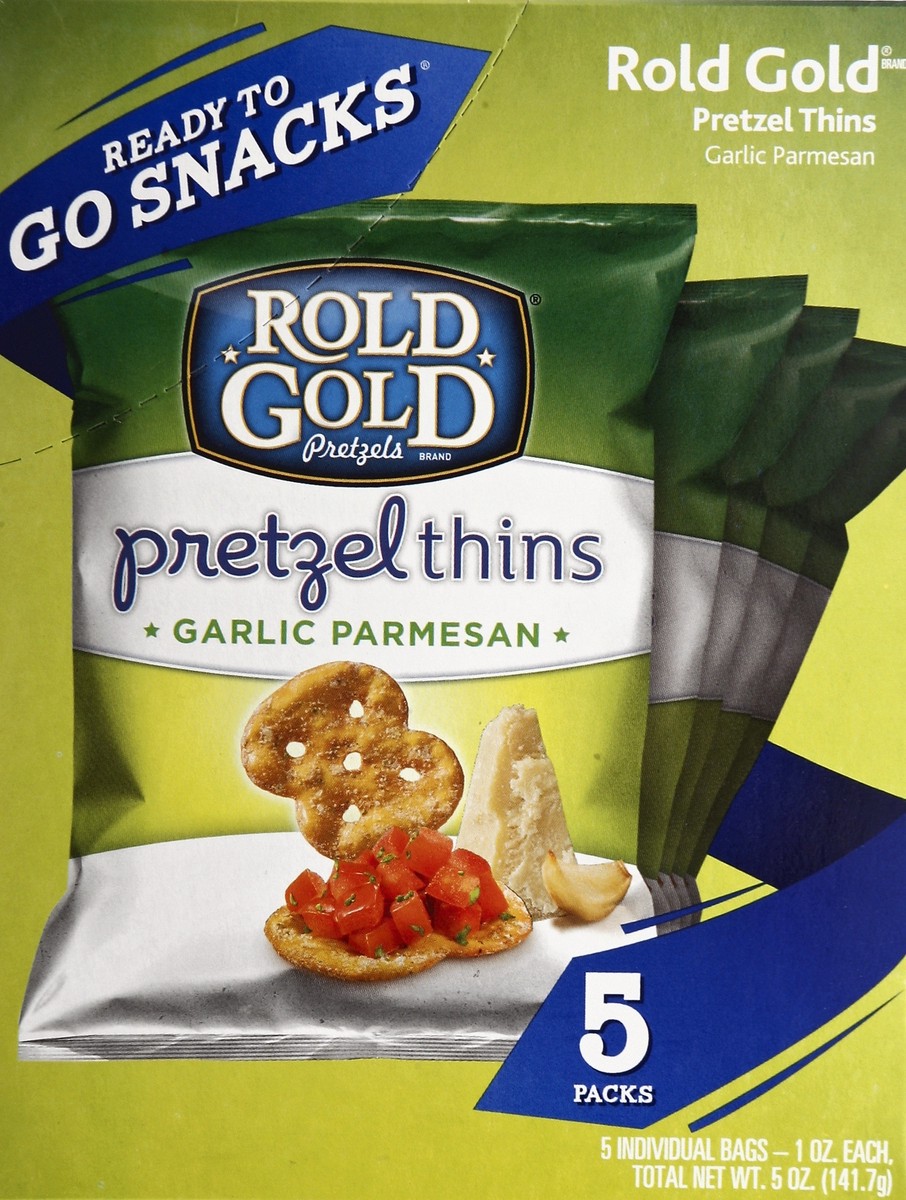 slide 4 of 5, Rold Gold Garlic Parmesan Pretzel Thins, 5 oz