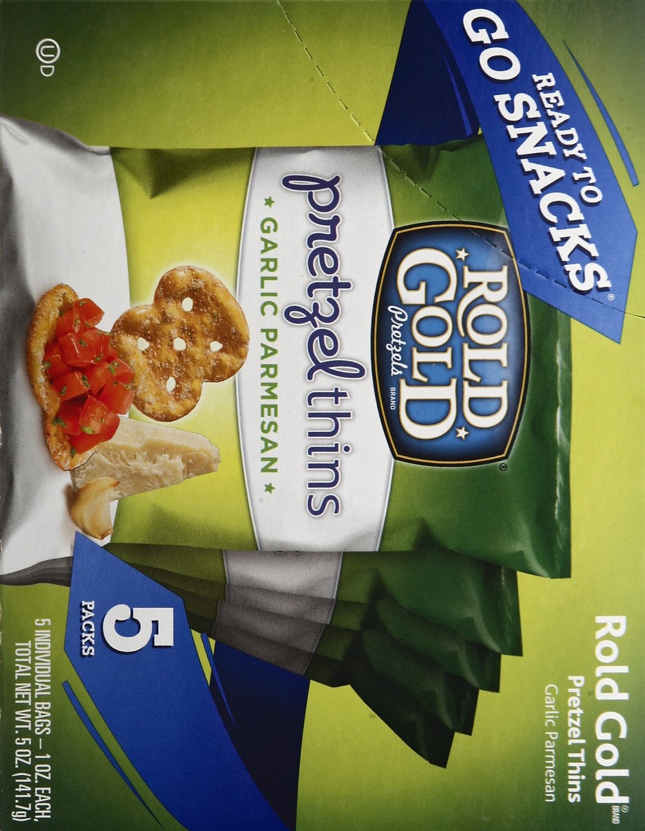 slide 5 of 5, Rold Gold Garlic Parmesan Pretzel Thins, 5 oz