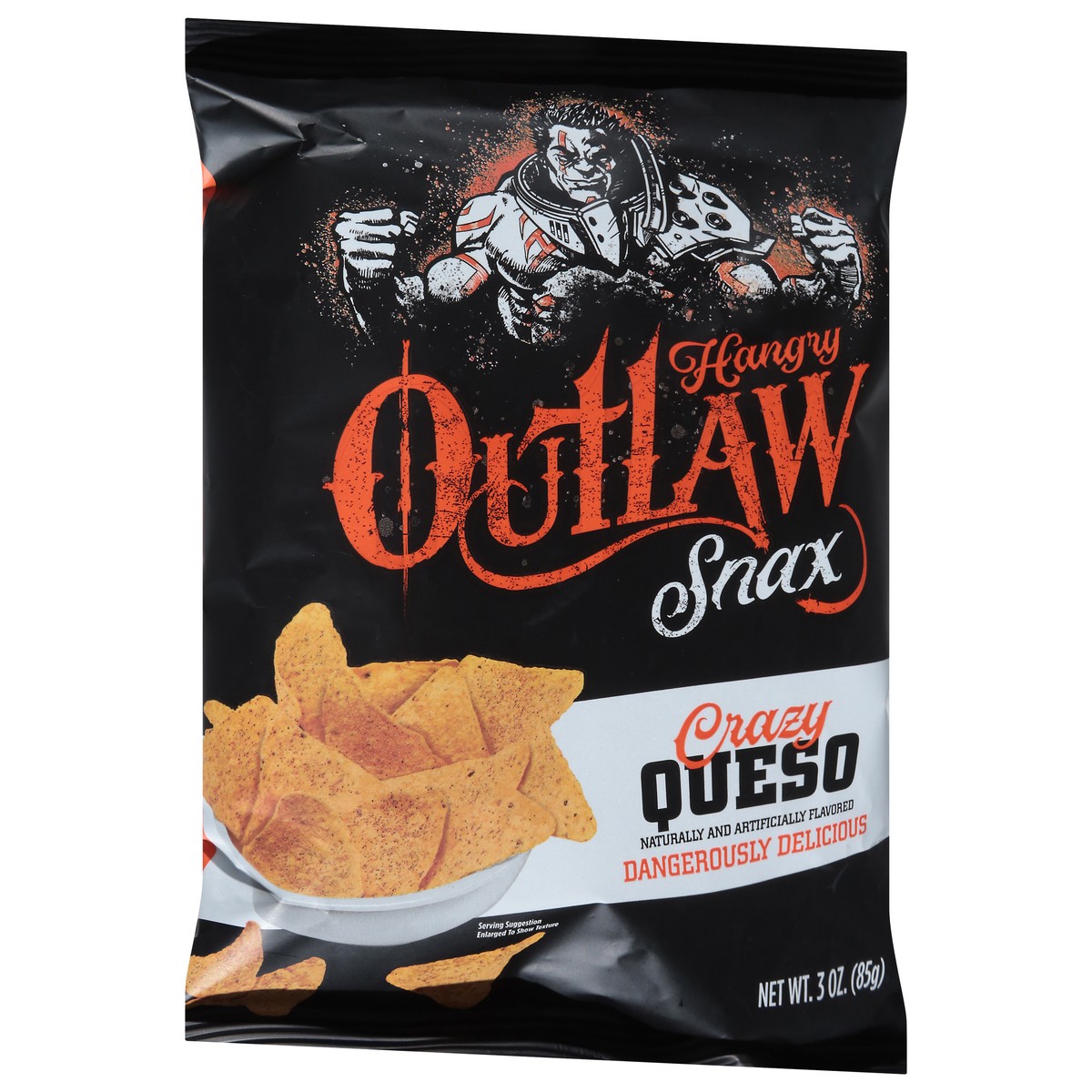 slide 4 of 4, Outlaw Snax Crazy Queso Chips 3 oz, 3 oz