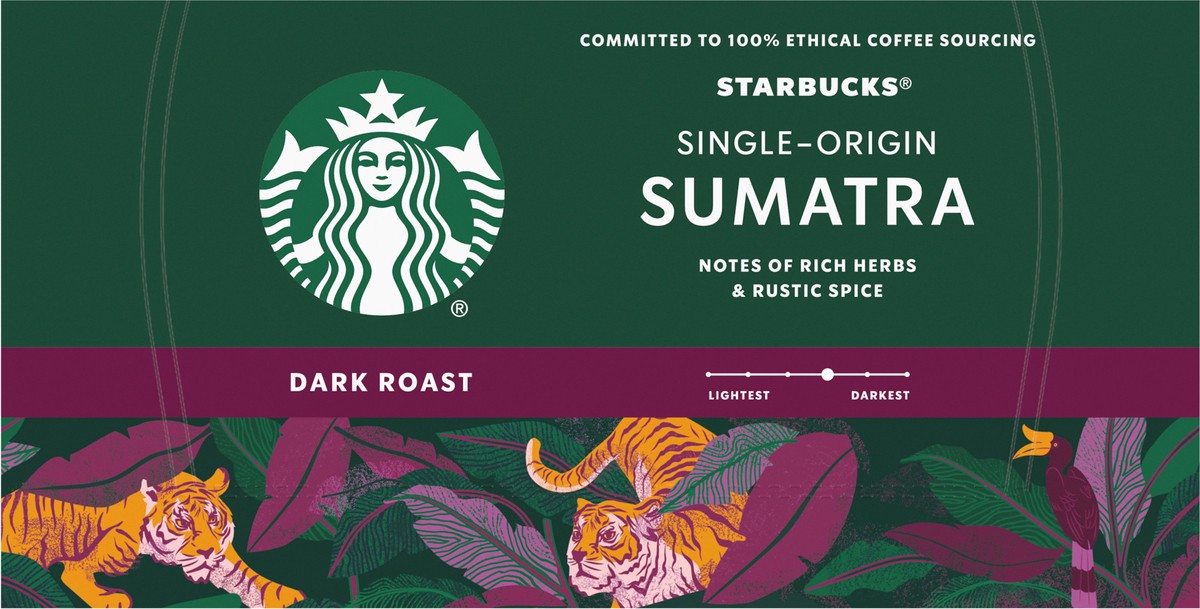 slide 9 of 9, Starbucks K-Cup Coffee Pods, Dark Roast Coffee, Sumatra, 100% Arabica, 1 box (32 pods), 32 ct