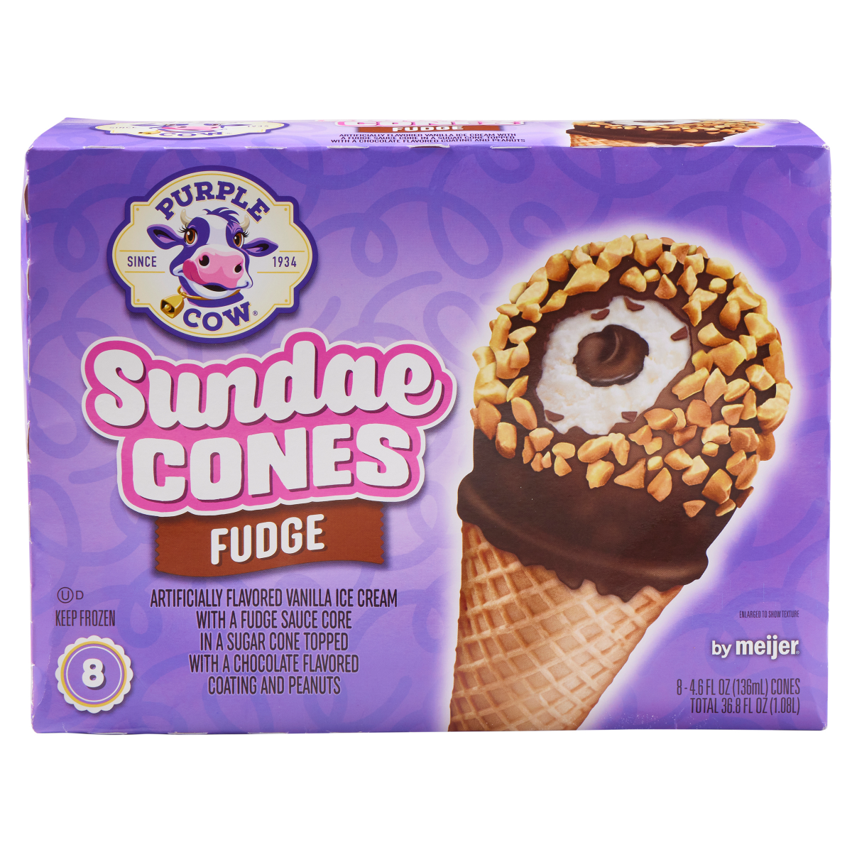 slide 1 of 13, Purple Cow Fudge Cone, 8 ct
