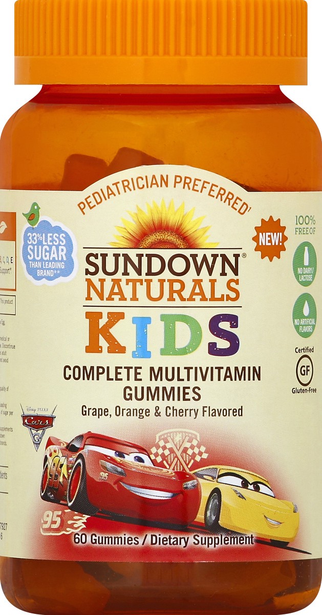 slide 2 of 4, Sundown Naturals Kids Complete Multivitamin Gummies Grape, Orange & Cherry, 60 ct