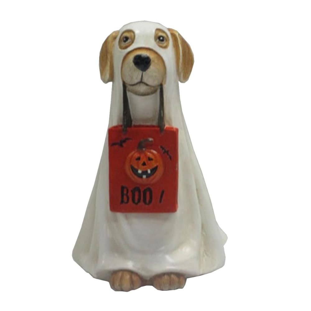 slide 1 of 1, Holiday Home Ghost Dog Figurine, 6 in