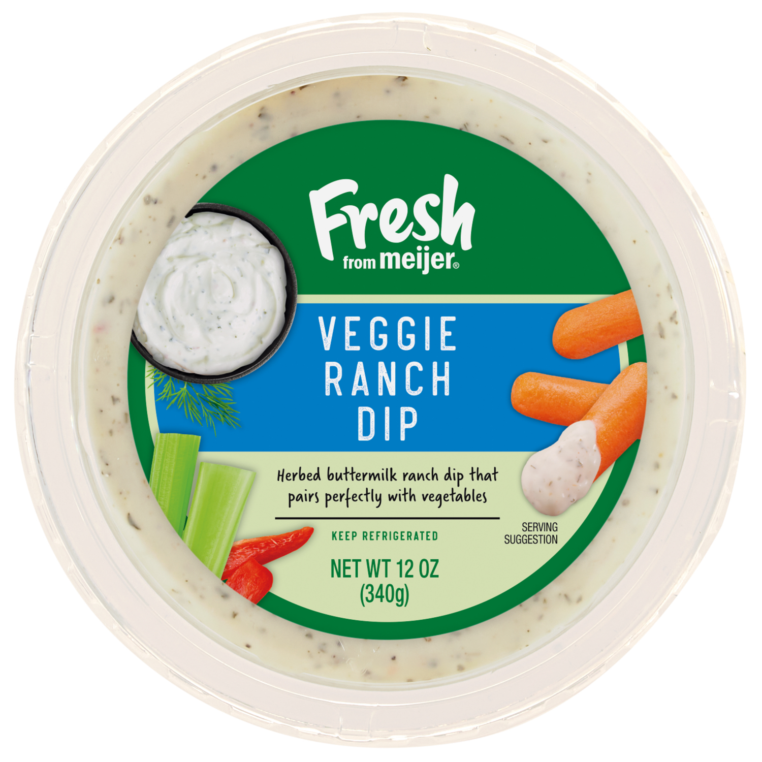 slide 1 of 3, Fresh From Meijer Veggie Ranch Dip 12 Oz, 12 oz