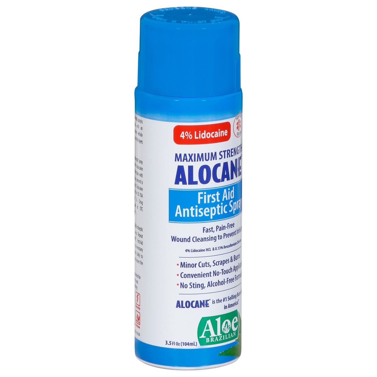 slide 8 of 9, Alocane 4% Lidocaine Maximum Strength Aloe First Aid Antiseptic Spray 3.5 fl oz, 3.5 fl oz