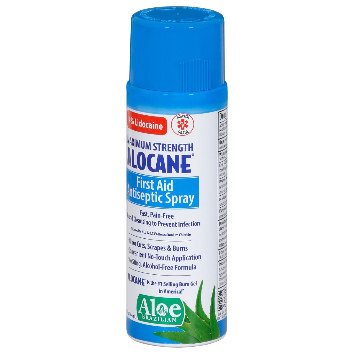 slide 2 of 9, Alocane 4% Lidocaine Maximum Strength Aloe First Aid Antiseptic Spray 3.5 fl oz, 3.5 fl oz