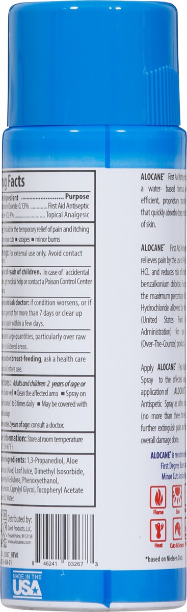 slide 9 of 9, Alocane 4% Lidocaine Maximum Strength Aloe First Aid Antiseptic Spray 3.5 fl oz, 3.5 fl oz