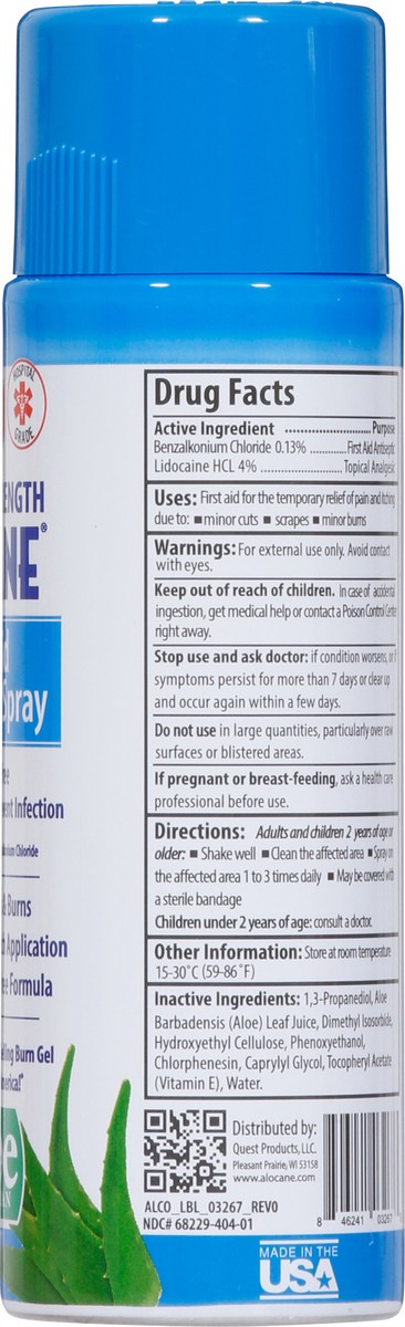 slide 4 of 9, Alocane 4% Lidocaine Maximum Strength Aloe First Aid Antiseptic Spray 3.5 fl oz, 3.5 fl oz