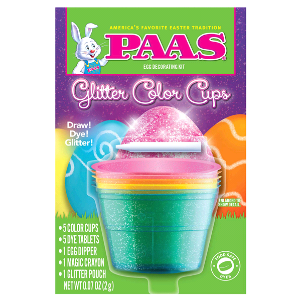slide 1 of 1, PAAS Decorating Kit - Glitter Color Cups Egg, 1 set