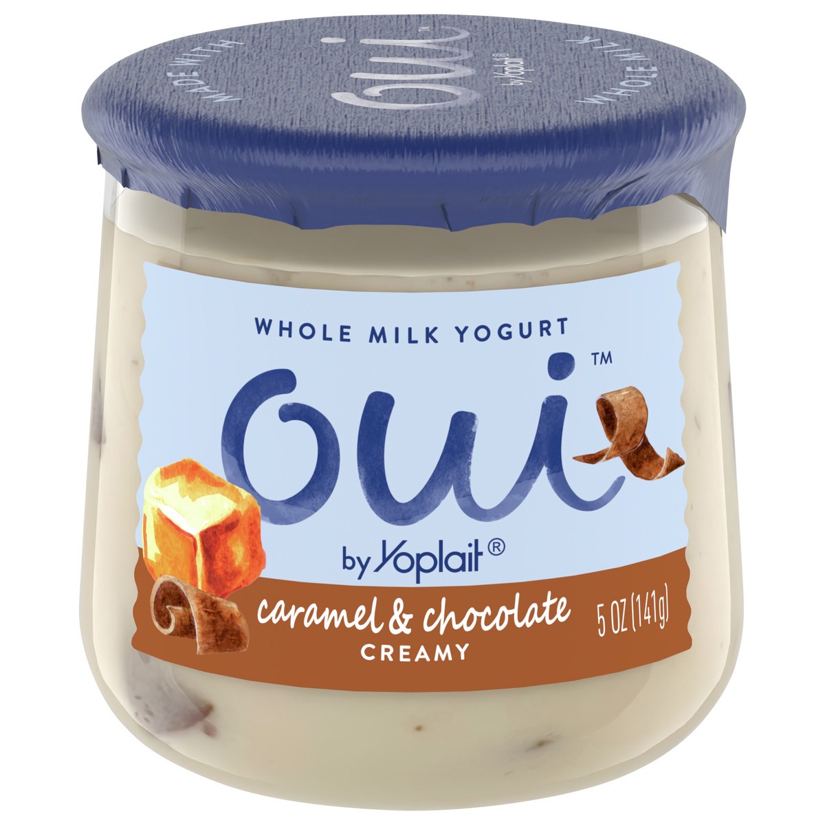 slide 1 of 9, Oui by Yoplait Caramel Chocolate Chip French Style Yogurt, 5 oz