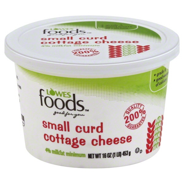 slide 1 of 1, Lowes Foods Cottage Cheese Small Curd, 16 oz