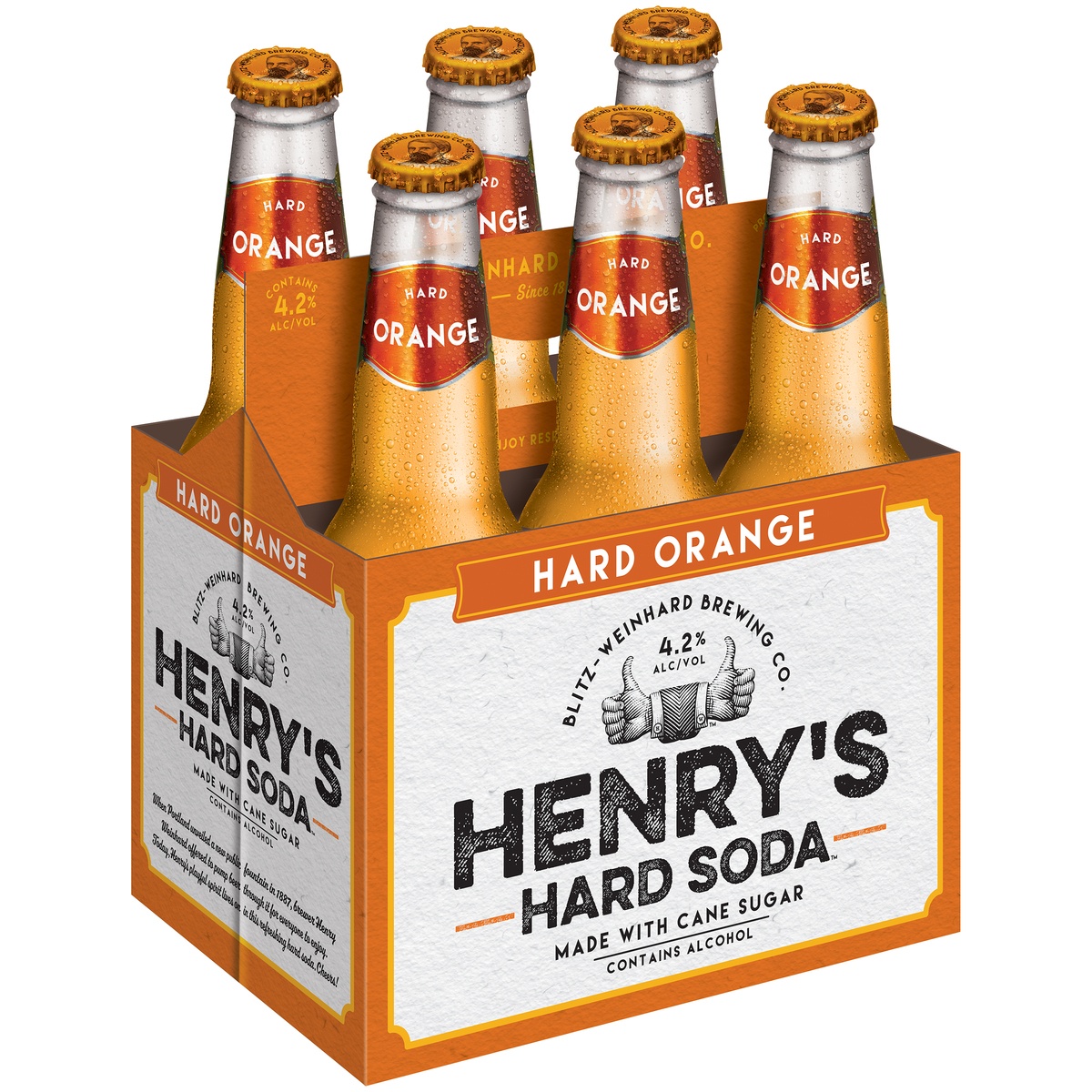 slide 2 of 3, Henry's Hard Soda Hard Orange Bottles, 6 ct; 12 fl oz