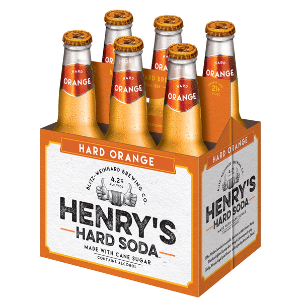 slide 12 of 13, Henry's Hard Soda Hard Orange Henry's Hard Soda Orange, 6 Pack, 12 fl. oz. Bottles, 4.2% ABV, 6 ct; 12 fl oz