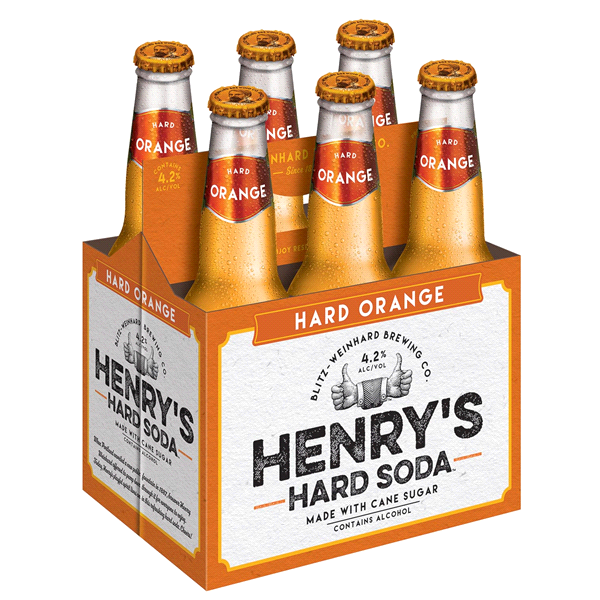 slide 4 of 13, Henry's Hard Soda Hard Orange Henry's Hard Soda Orange, 6 Pack, 12 fl. oz. Bottles, 4.2% ABV, 6 ct; 12 fl oz