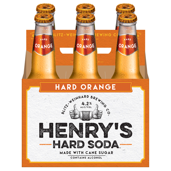 slide 5 of 13, Henry's Hard Soda Hard Orange Henry's Hard Soda Orange, 6 Pack, 12 fl. oz. Bottles, 4.2% ABV, 6 ct; 12 fl oz