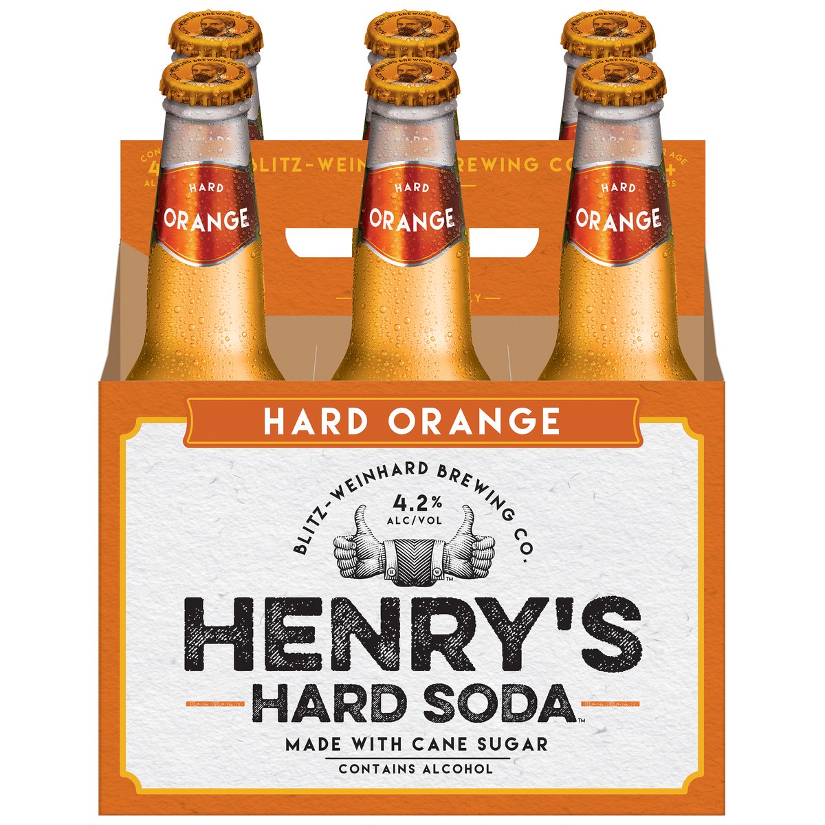 slide 1 of 4, Henry's Hard Soda Hard Orange Bottles, 6 ct; 12 fl oz