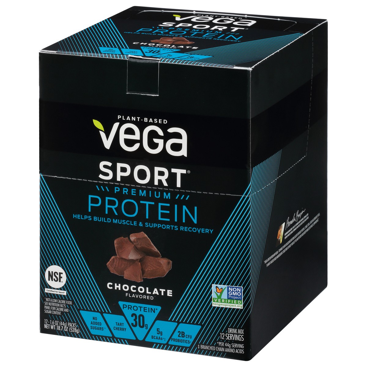 slide 3 of 9, Vega Sport Chocolate Flavored Premium Protein Powder, 1 ct