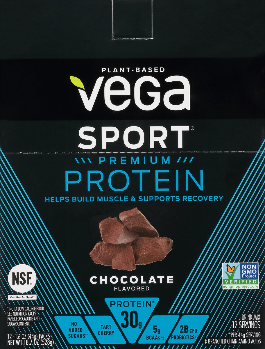 slide 6 of 9, Vega Sport Chocolate Flavored Premium Protein Powder, 1 ct