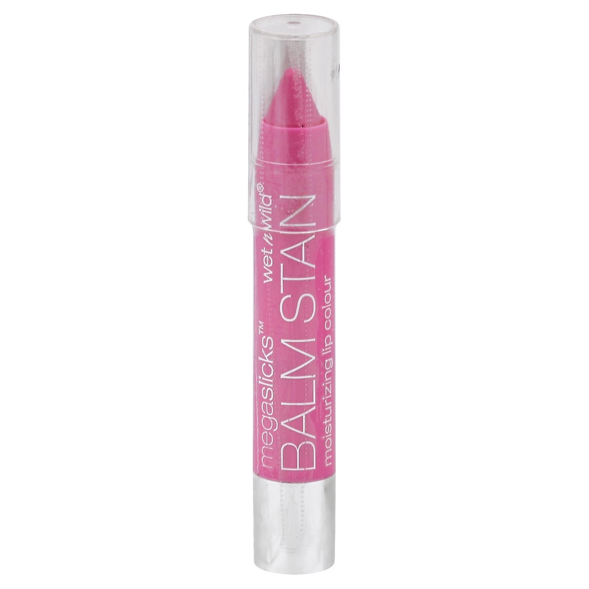 slide 5 of 5, wet n wild Megaslicks Balm Stain Moisturizing Lip Colour A Stiff Pink, 0.11 oz