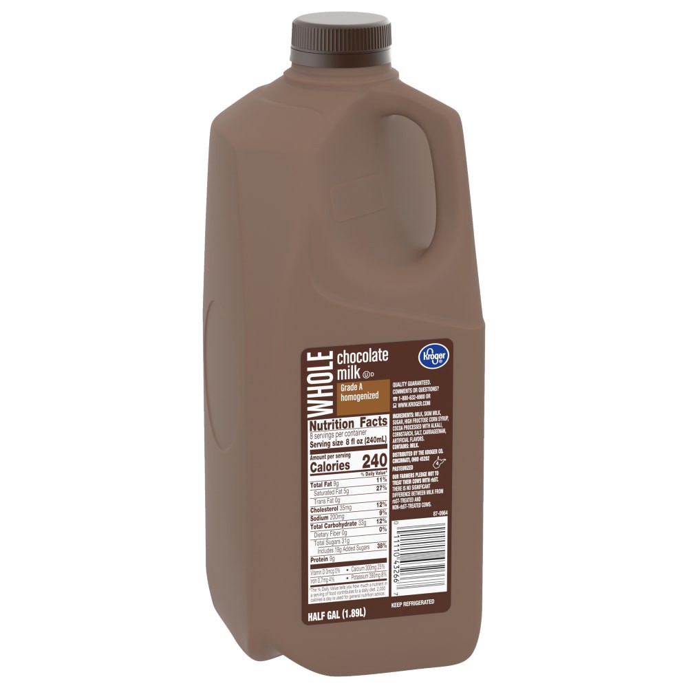 slide 2 of 5, Kroger Grade A Chocolate Milk, 1/2 gal