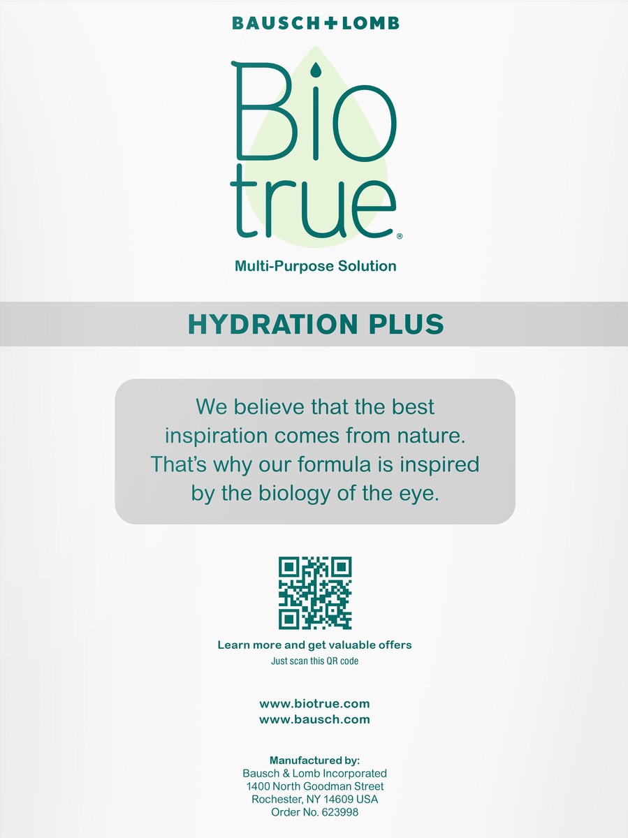 slide 7 of 7, Biotrue 10oz Biotrue Hydration Plus Twin Pk MPS + LC, 2 ct